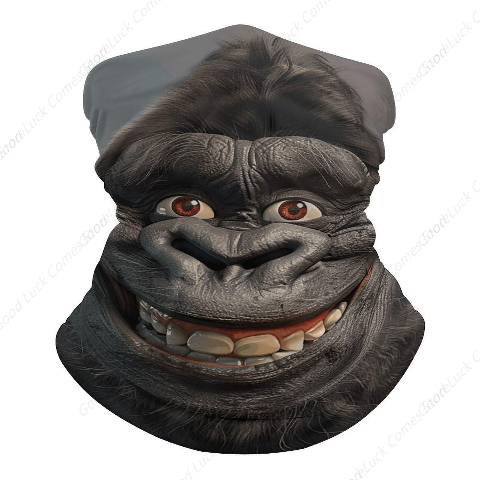 Fishing Mask Sun Protection - Gorilla sorridente Photo Bandana Maschera estiva